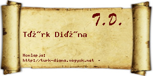Türk Diána névjegykártya